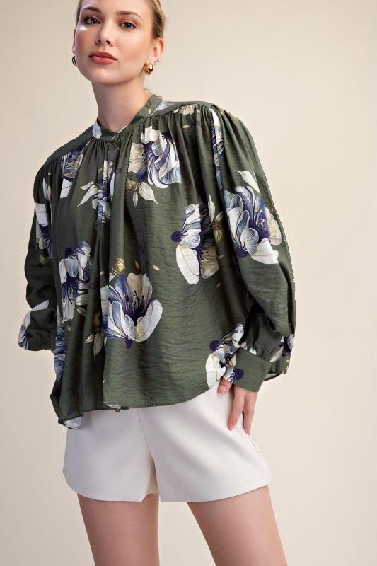 Blusa verde floral