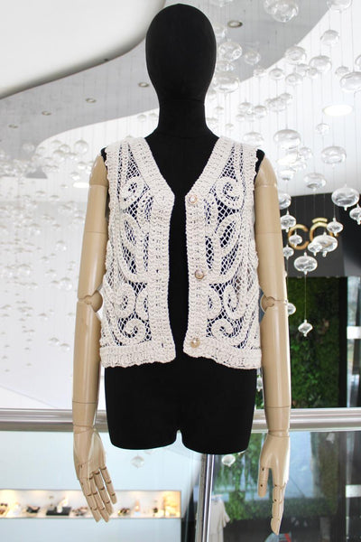 Chaleco tejido beige