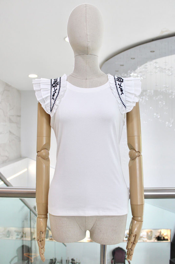 Blusa blanca escarola