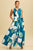 Vestido verde azulado floral