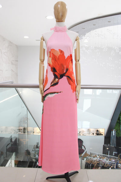 Vestido rosa halter