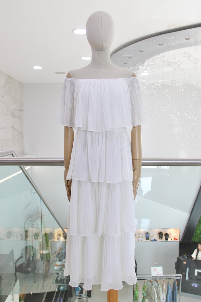 Vestido plisado blanco