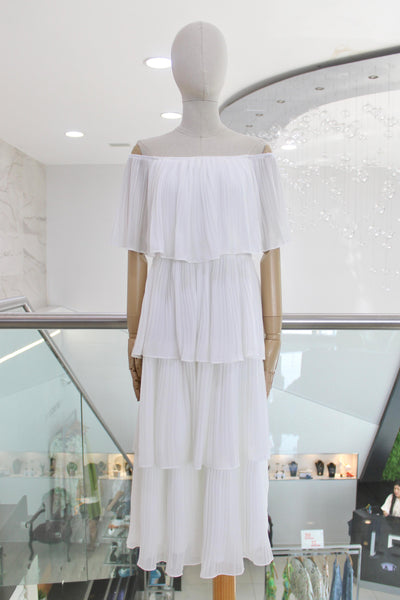 Vestido plisado blanco