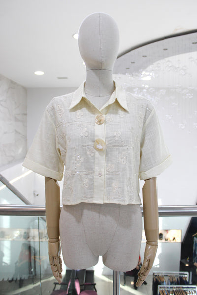 Camisa lino beige