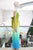Conjunto degradado verde limón y azul