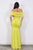 Vestido off shoulder verde limón