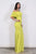 Vestido off shoulder verde limón