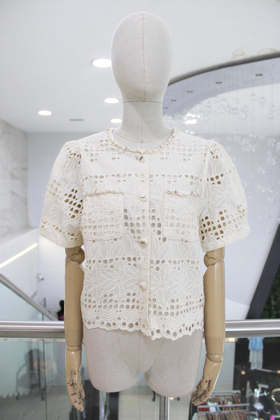 Blusa beige calada