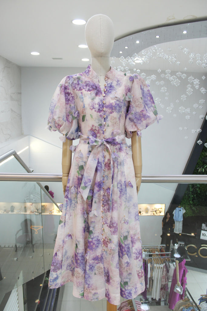 Vestido estampado lila