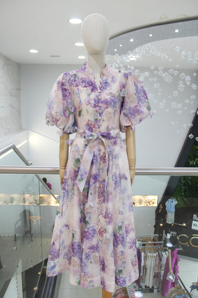 Vestido estampado lila
