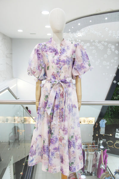 Vestido estampado lila