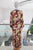 Vestido print verde y fucsia