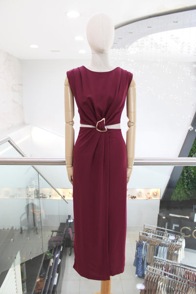 Vestido midi magenta