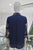 Blusa azul flores bordadas
