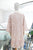 Vestido guipur floral rosa y beige