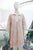 Vestido guipur floral rosa y beige