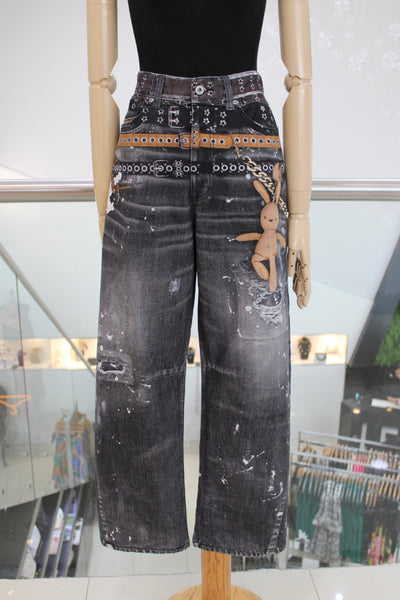 Jeans negros cinturones