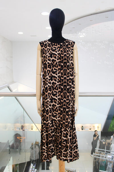 Vestido midi animal print