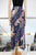 Falda midi azul estampada