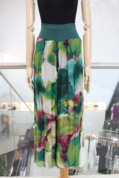 Pantalón de seda verde