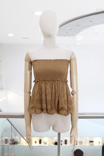 Blusa strapless café