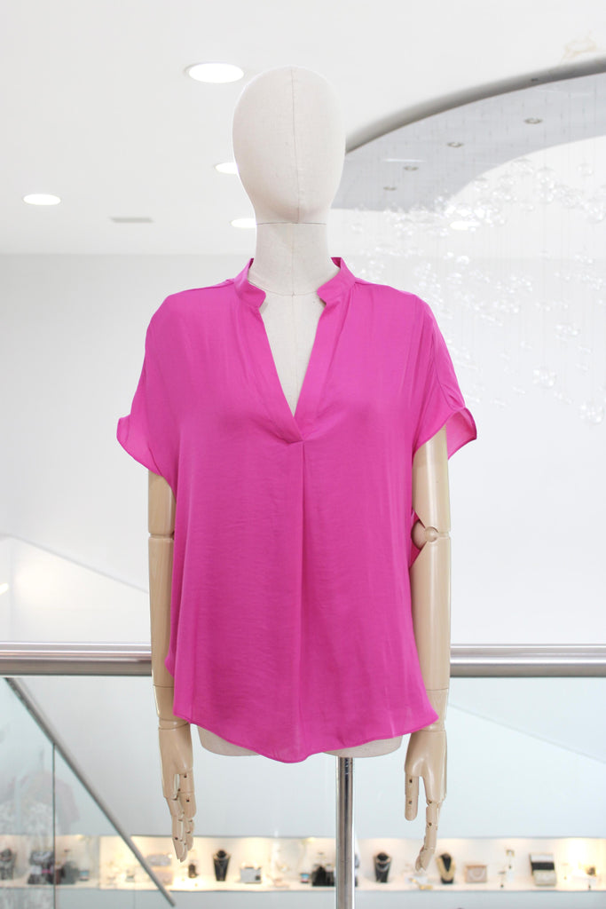 Blusa cuello mao fucsia