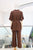 Conjunto de camisa y pantalón café