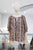 Blusa print café y beige