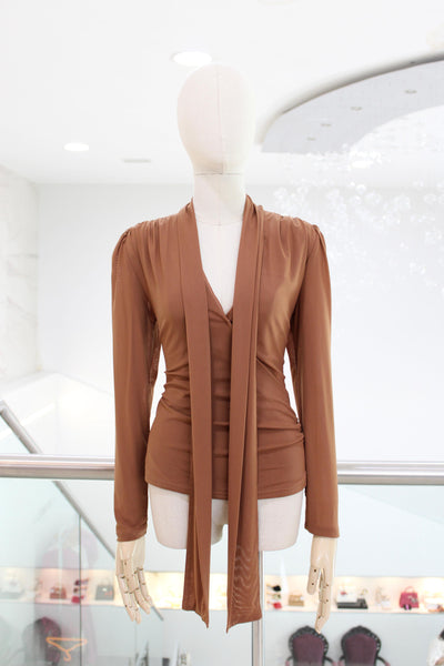 Blusa manga larga camel