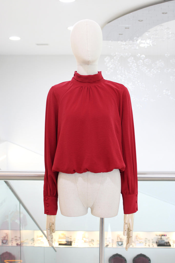 Blusa de manga larga roja