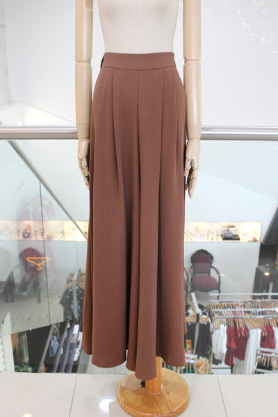 Pantalón pierna amplia café