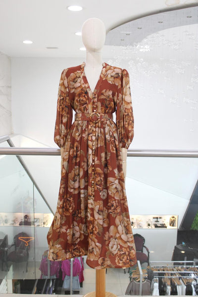 Vestido terracota floral