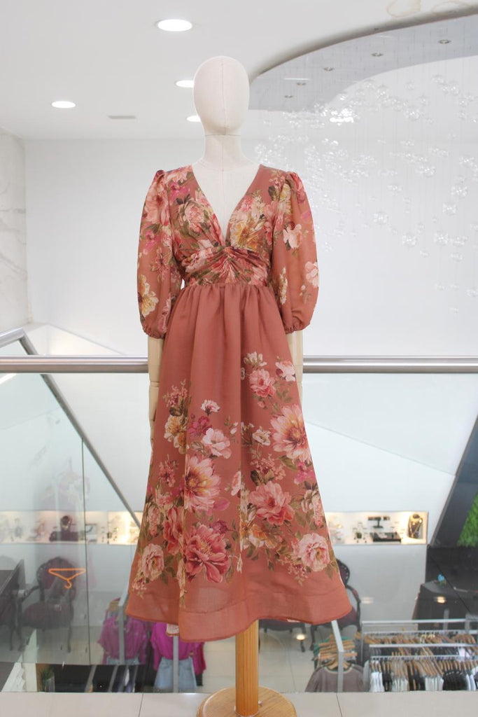 Vestido rosa floral