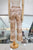 Pantalón print café y beige