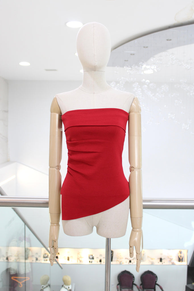 Top strapless rojo