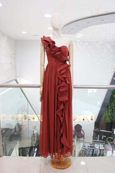 Vestido chedrón a un hombro