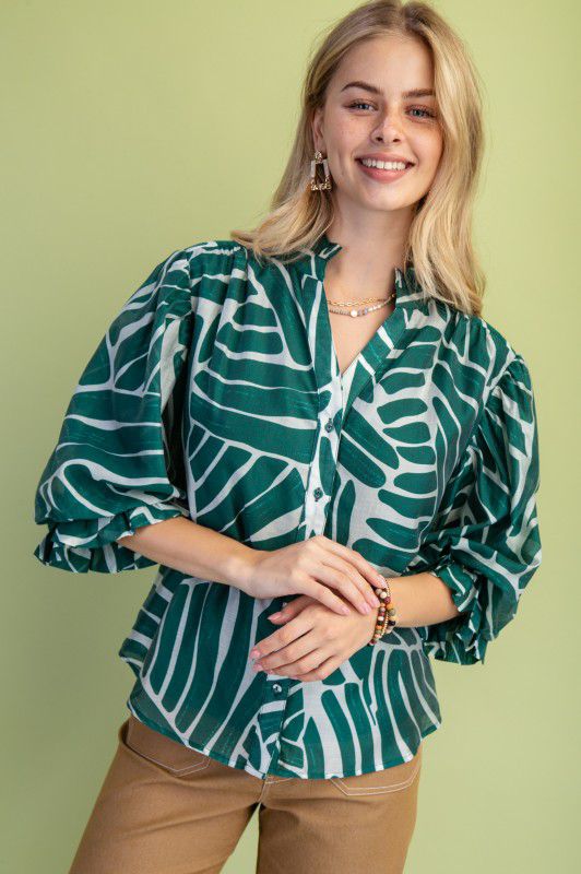 Blusa camisera verde