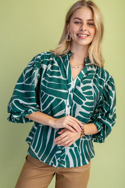 Blusa camisera verde