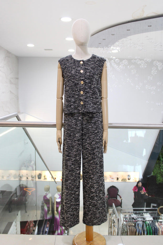 Conjunto tejido gris