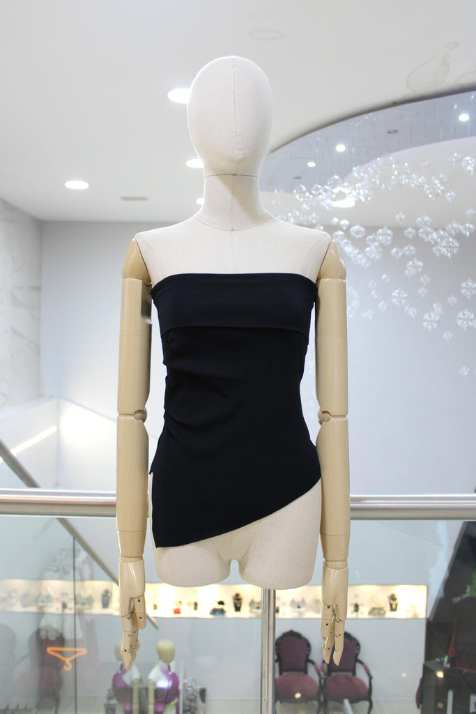 Blusa strapless negra
