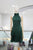Vestido verde pino satinado