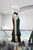 Vestido verde pino satinado