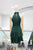 Vestido verde pino satinado