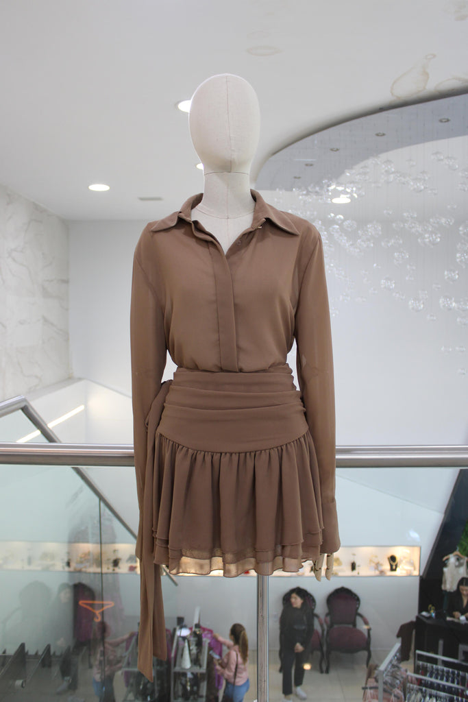 Conjunto gasa café