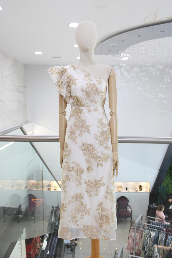 Vestido flores doradas