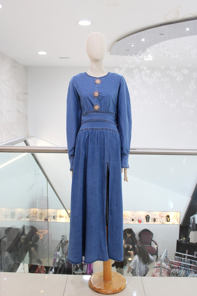 Conjunto top y falda azul