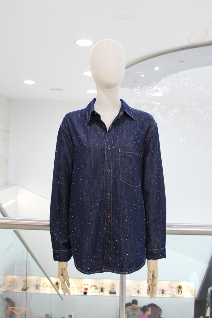 Camisa denim brillosa