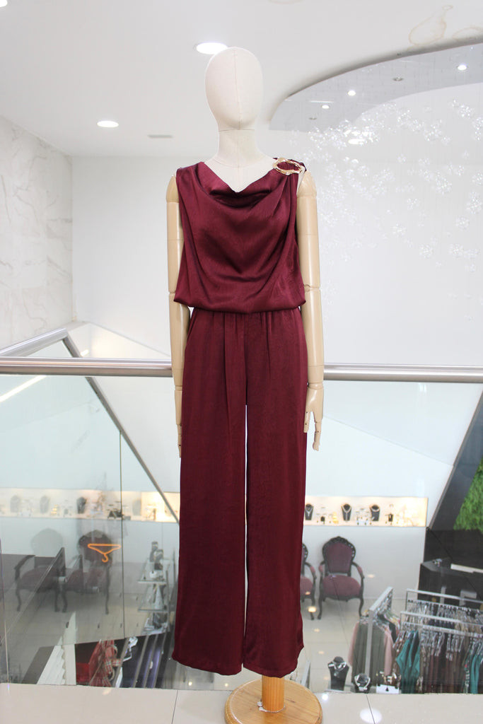 Conjunto satín vino