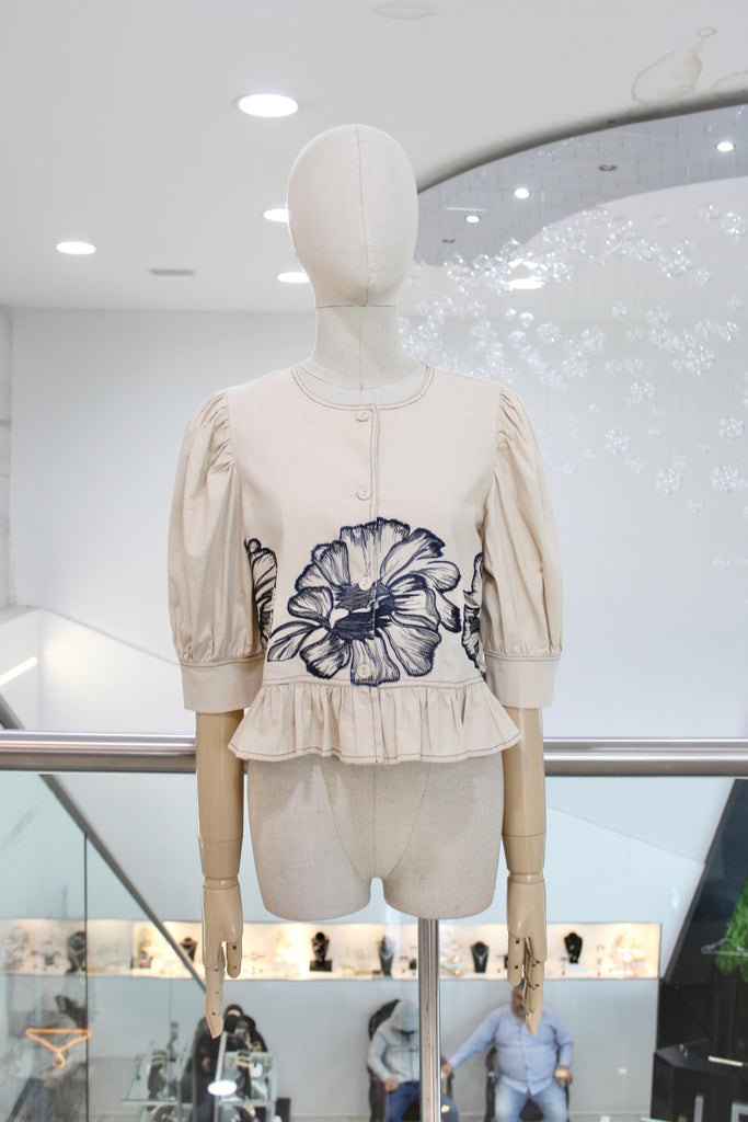Blusa beige flor