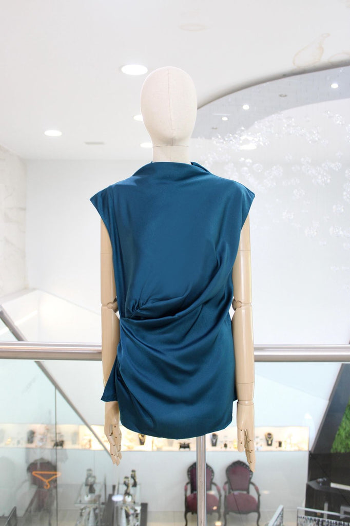 Blusa satín azul 25/15%